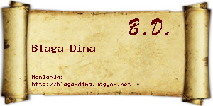 Blaga Dina névjegykártya